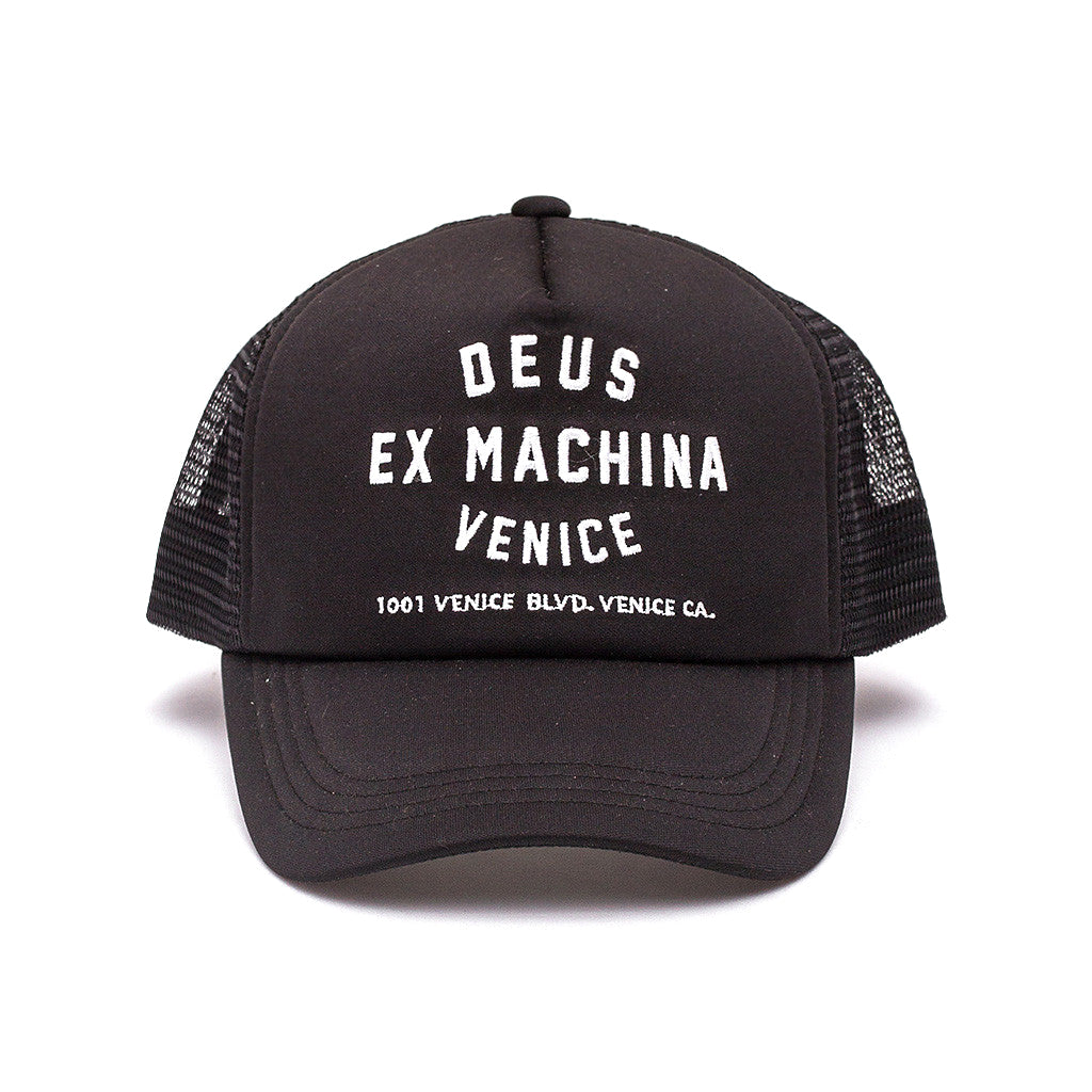 Venice Address Trucker - Black|Flatlay