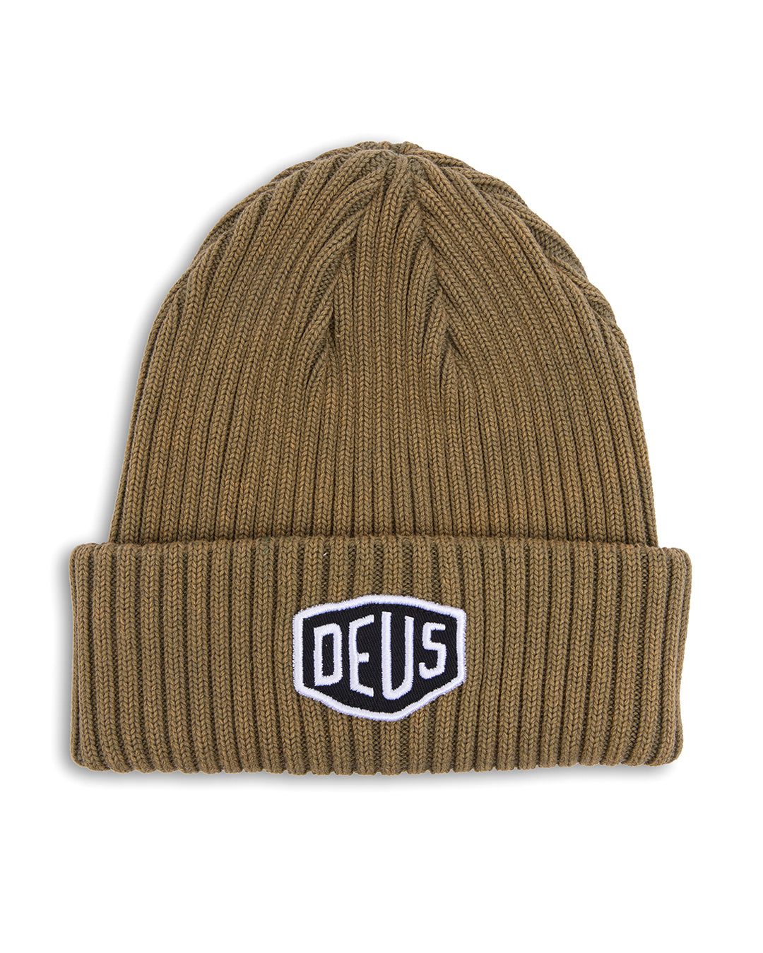 Garment Dyed Shield Beanie - Lichen Green|Flatlay