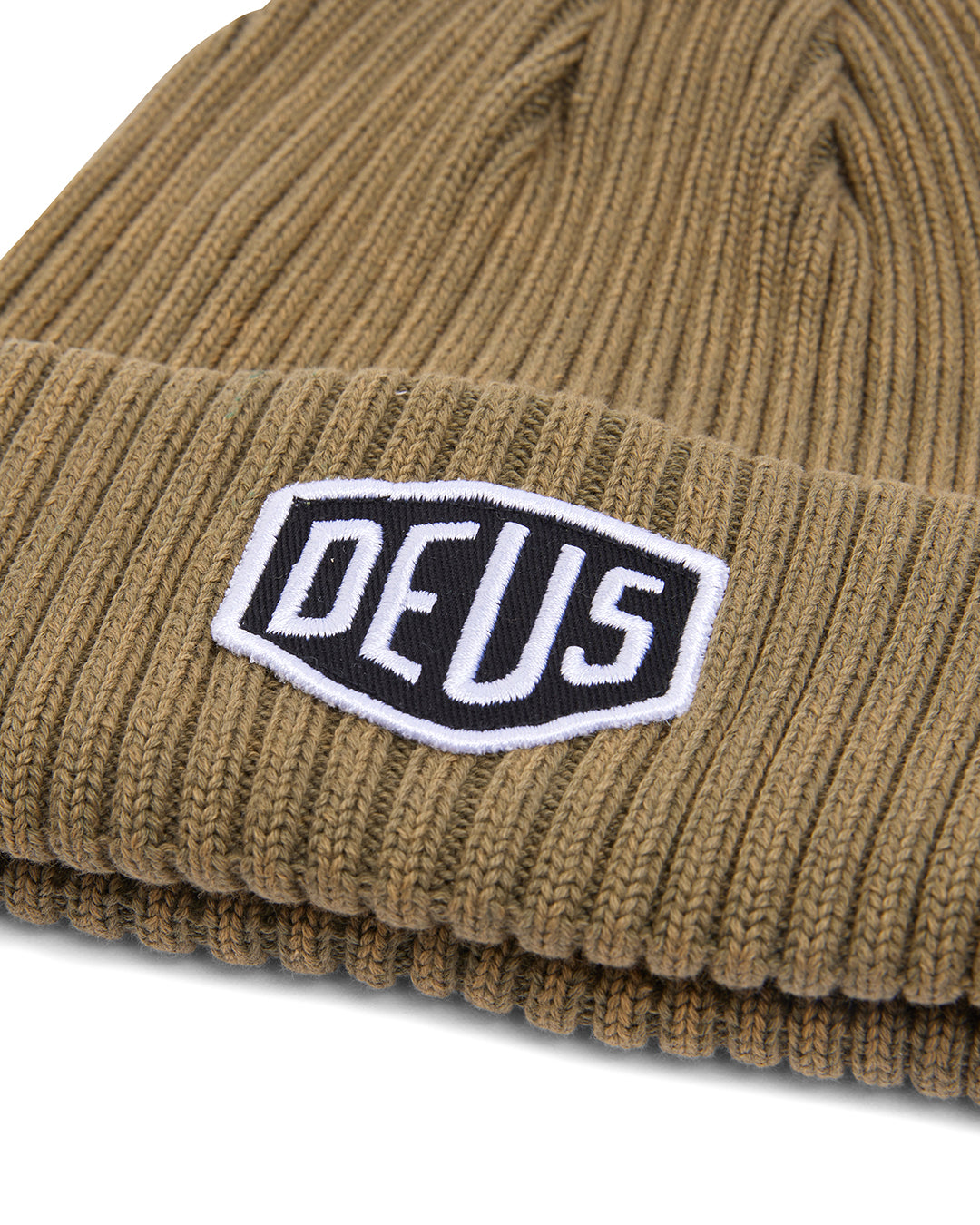 Garment Dyed Shield Beanie - Lichen Green|Flatlay