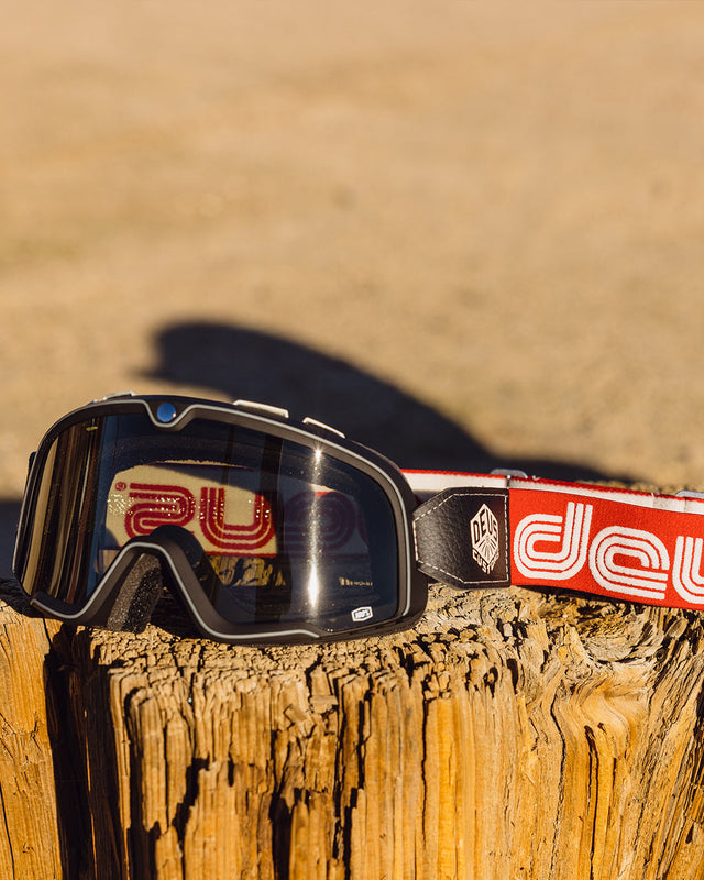 Deus Barstow Goggle - Black-Red Smoke Lens