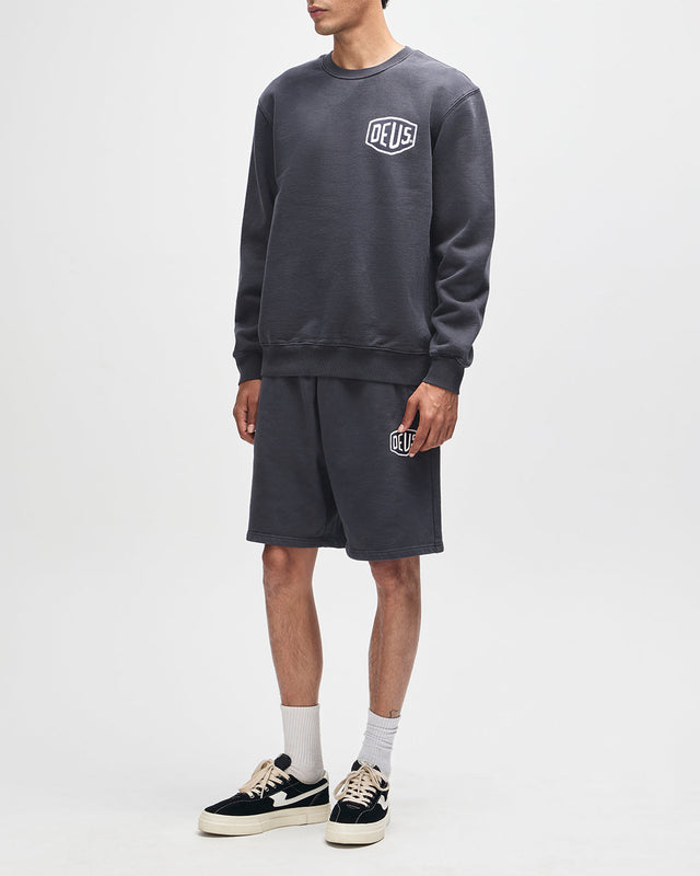 Shield Garment Dyed Track Short - Black