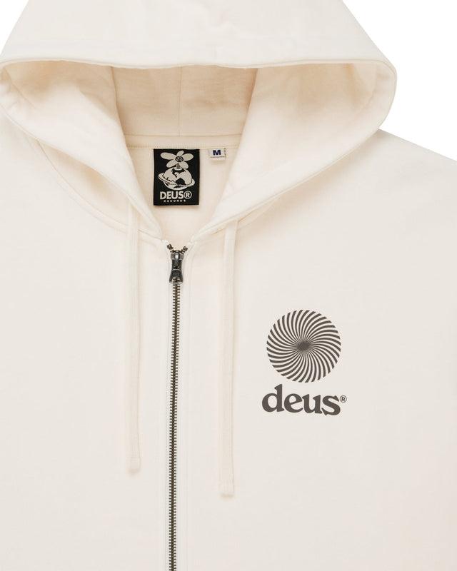 Strata Zip Hoodie - Dirty White
