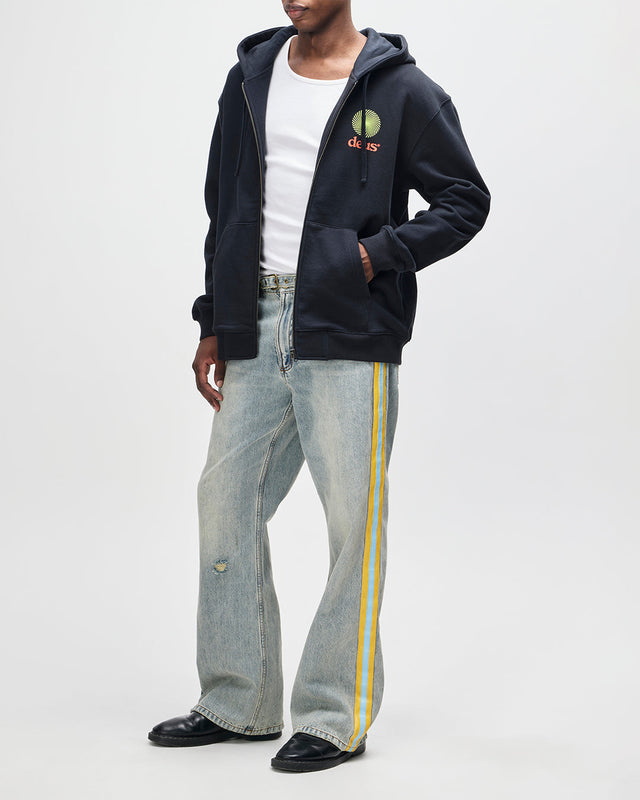 Strata Zip Hoodie - Black