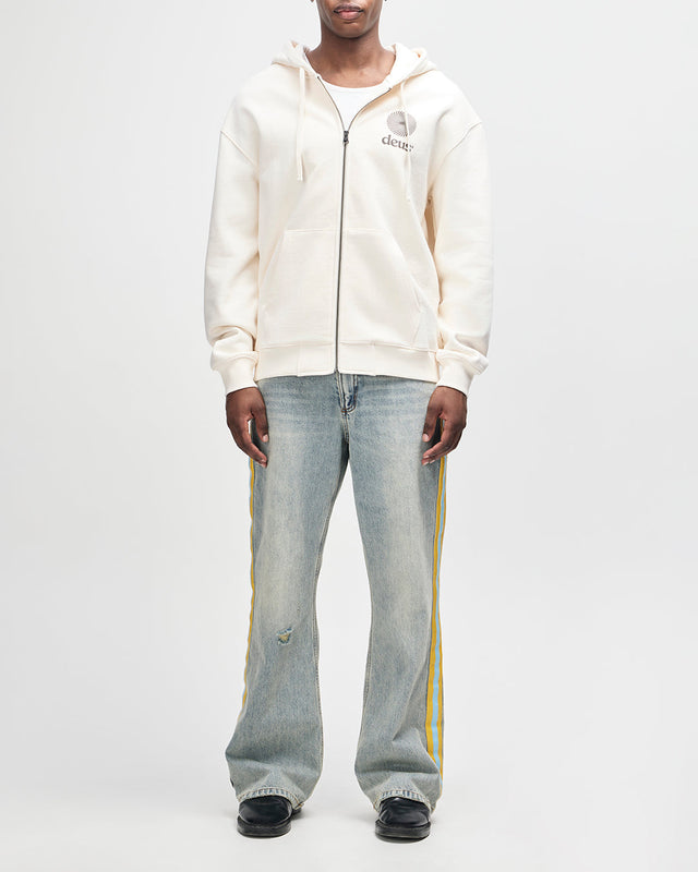 Strata Zip Hoodie - Dirty White