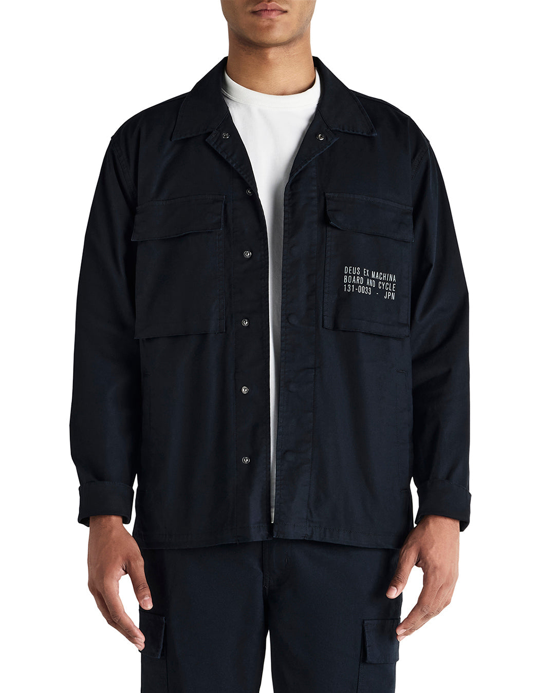 Tommy Poplin Surf Shirt - Black|Model