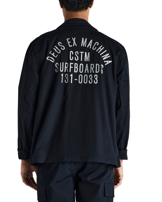 Tommy Poplin Surf Shirt - Black|Model