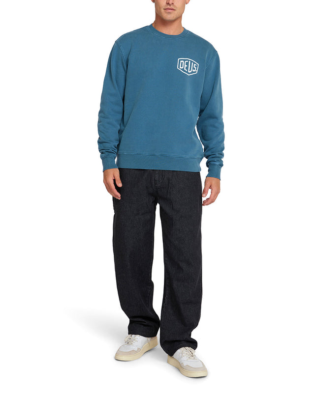 Garment Dyed Shield Crew - Atlantic Deep