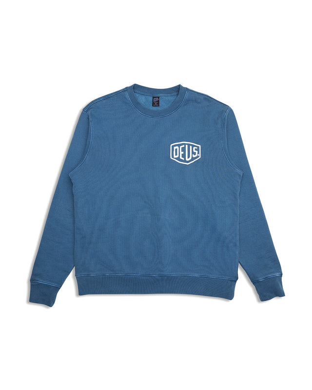 Garment Dyed Shield Crew - Atlantic Deep